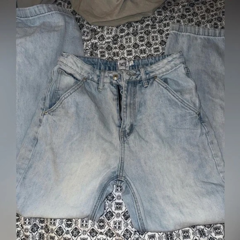 Princess Polly Light Blue Flare Jeans